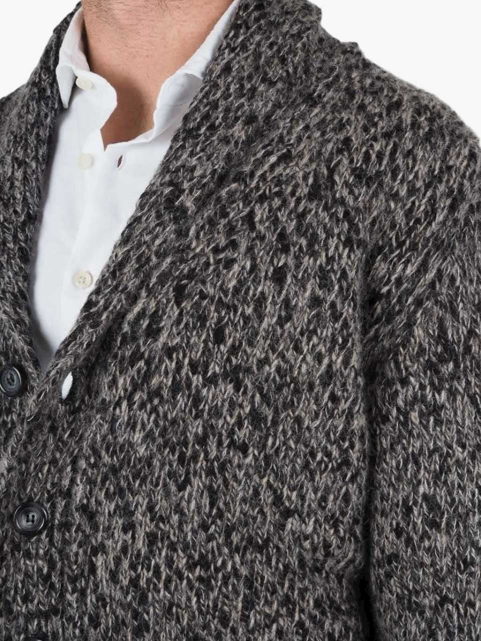 Morgano Wool Alpaca Cardigan Black