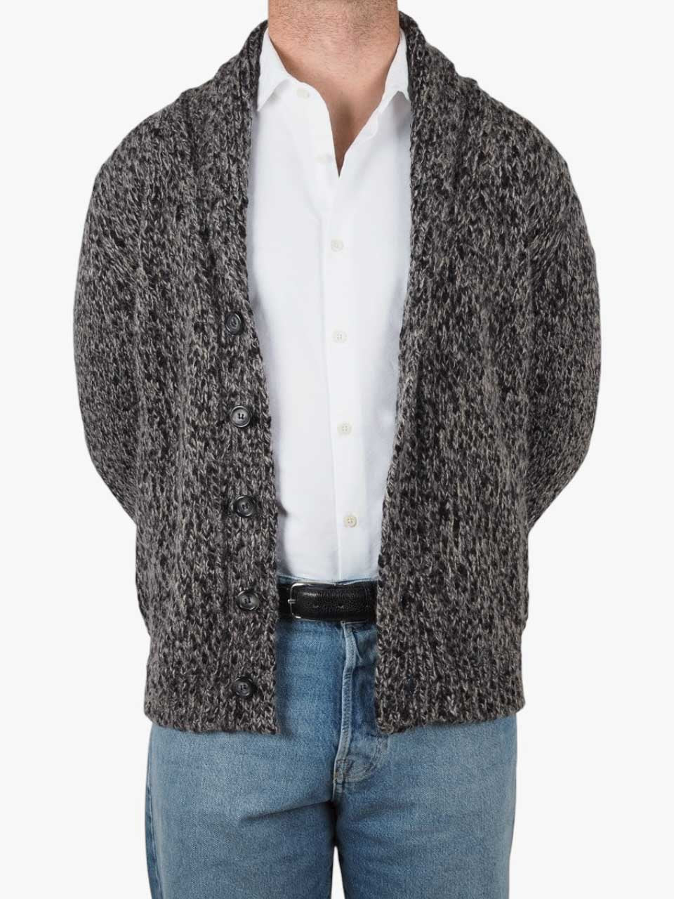 Morgano Wool Alpaca Cardigan Black