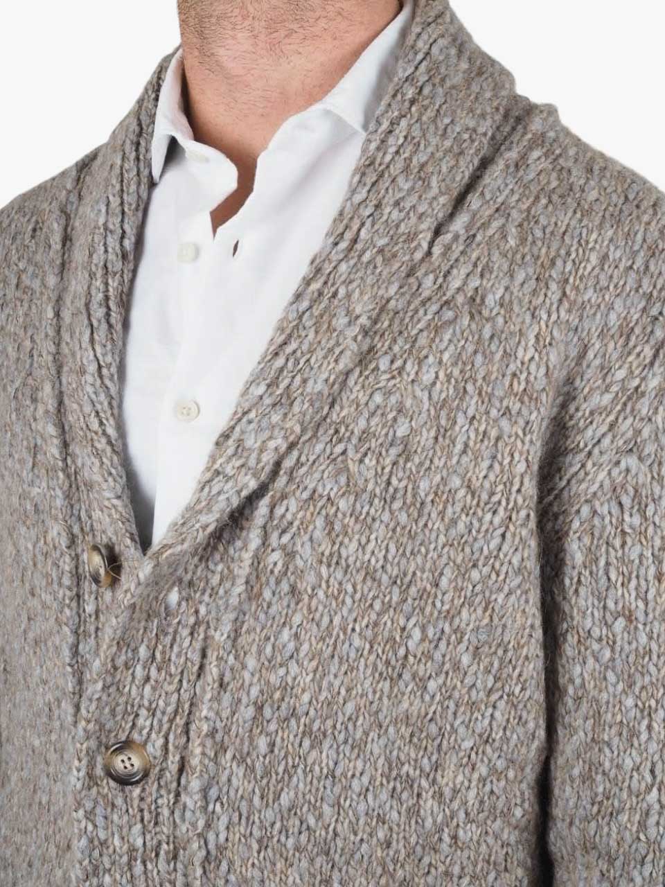 Morgano Wool Alpaca Cardigan Beige