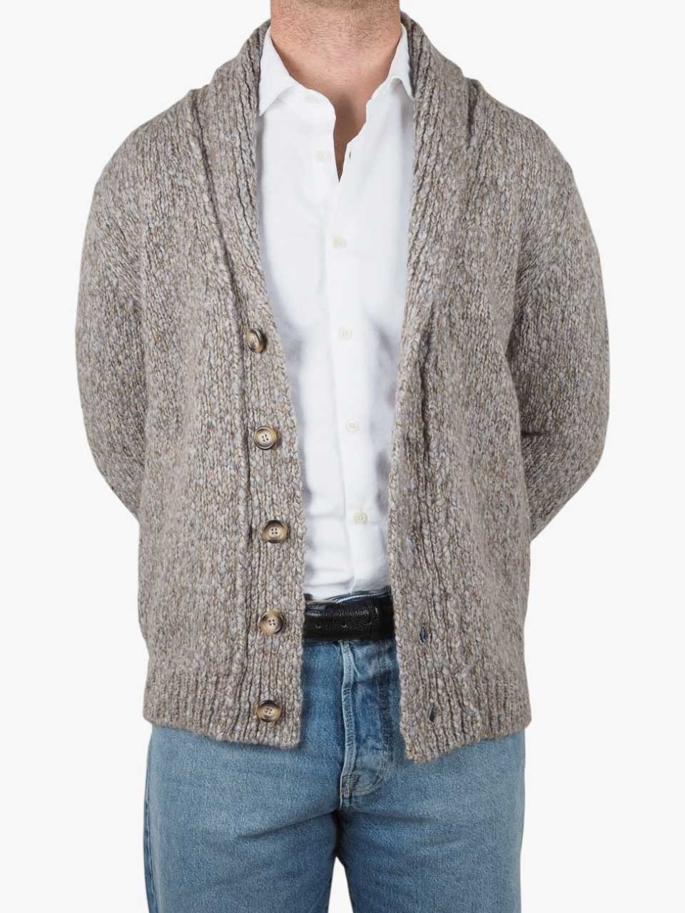 Morgano Wool Alpaca Cardigan Beige