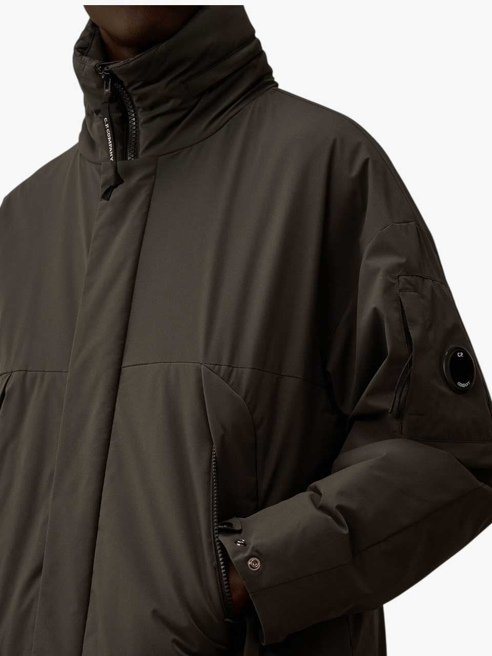 Pro-Tek Hooded Padded Parka Grey/Green