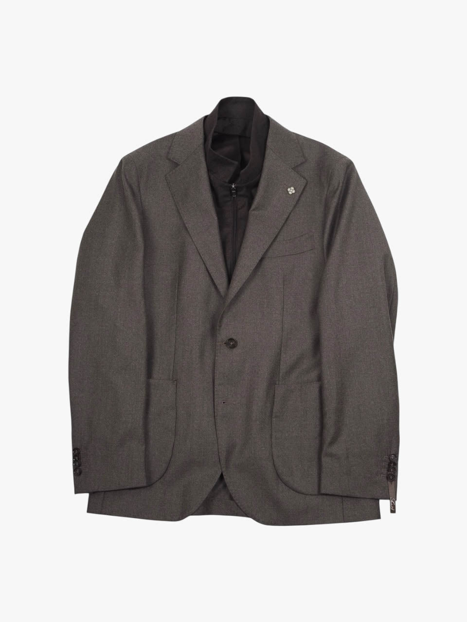 Studio 73 Flannel Blazer With Vest Brown