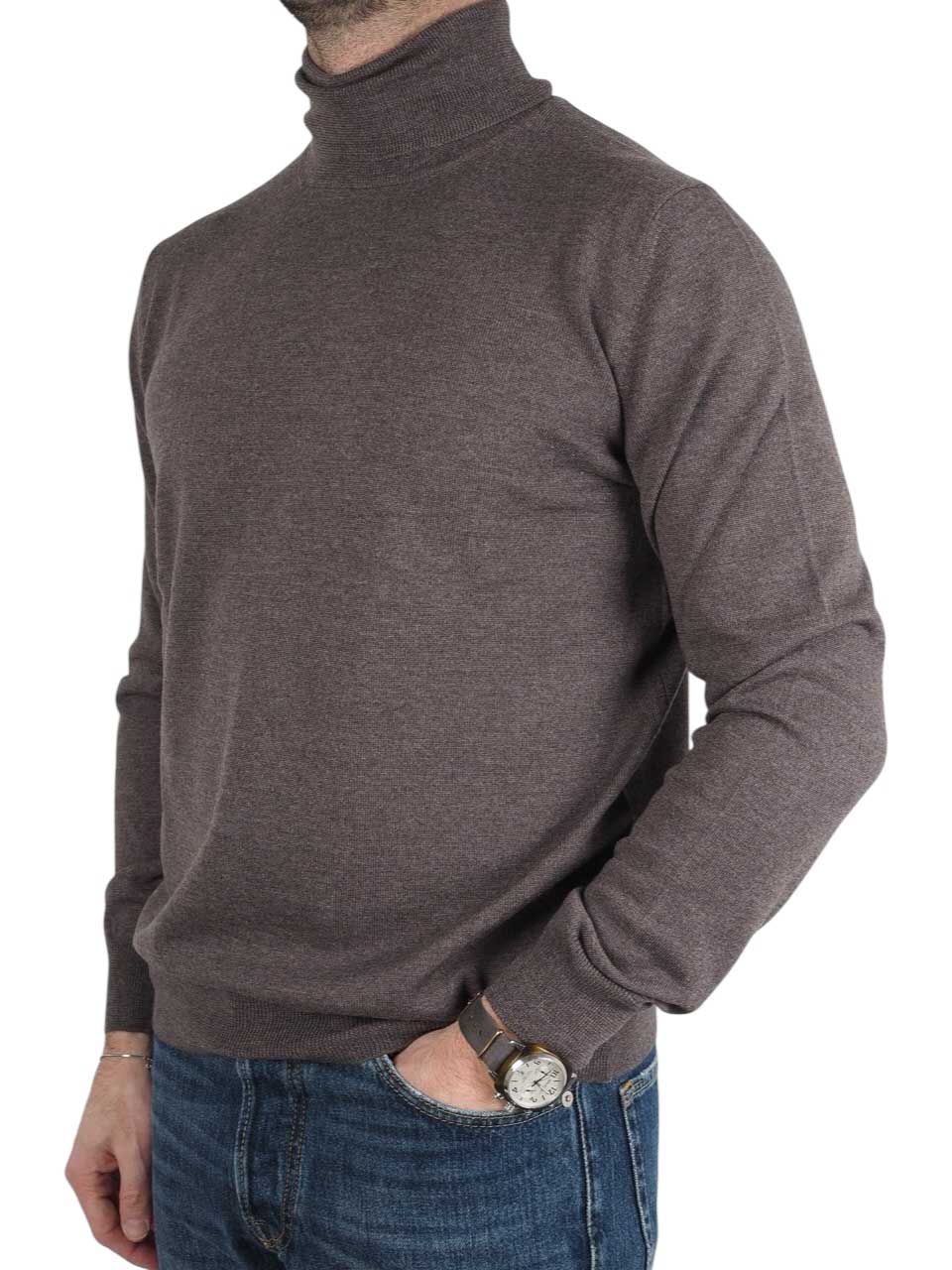 Gran Sasso Merino Wool Turtle Neck Brown