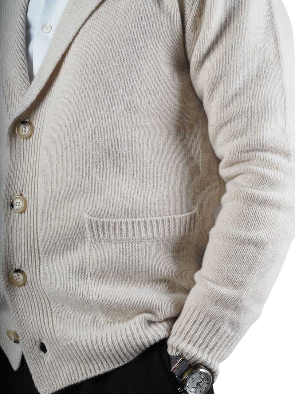 Morgano Wool Knitted Cardigan Beige