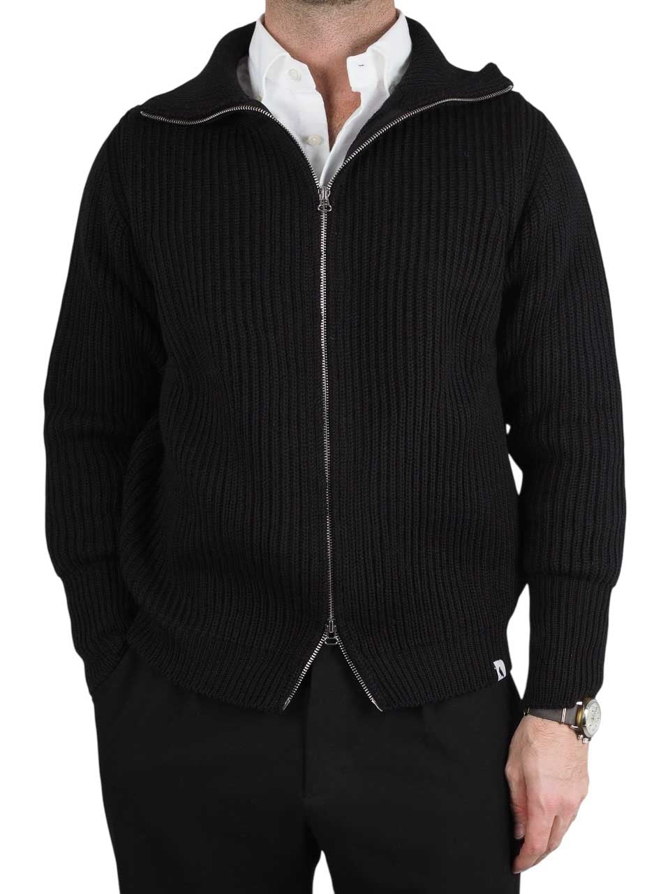 Peregrine Knitted Full Zip Cardigan Black