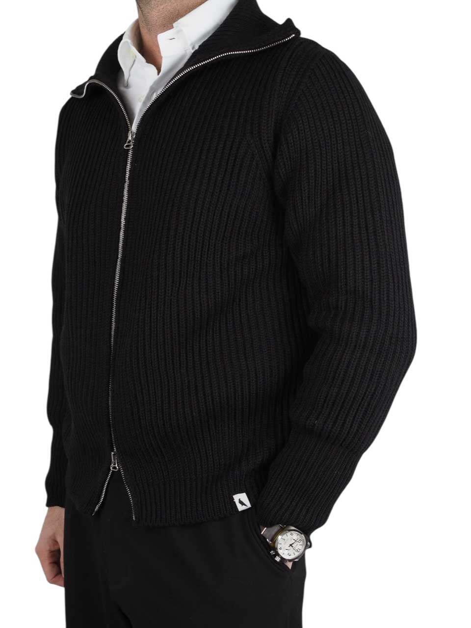 Peregrine Knitted Full Zip Cardigan Black