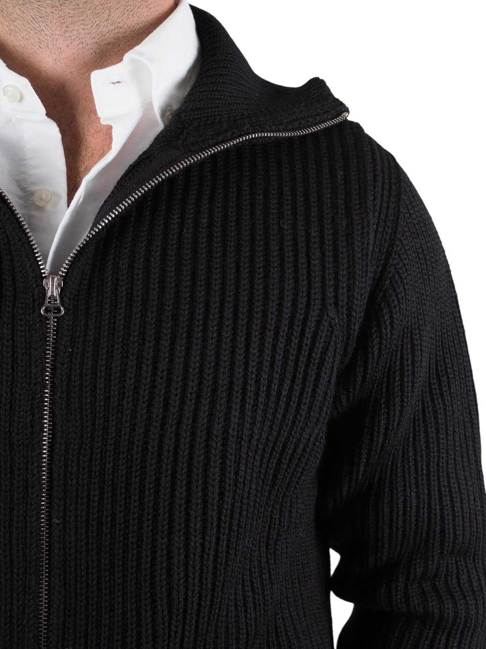 Peregrine Knitted Full Zip Cardigan Black