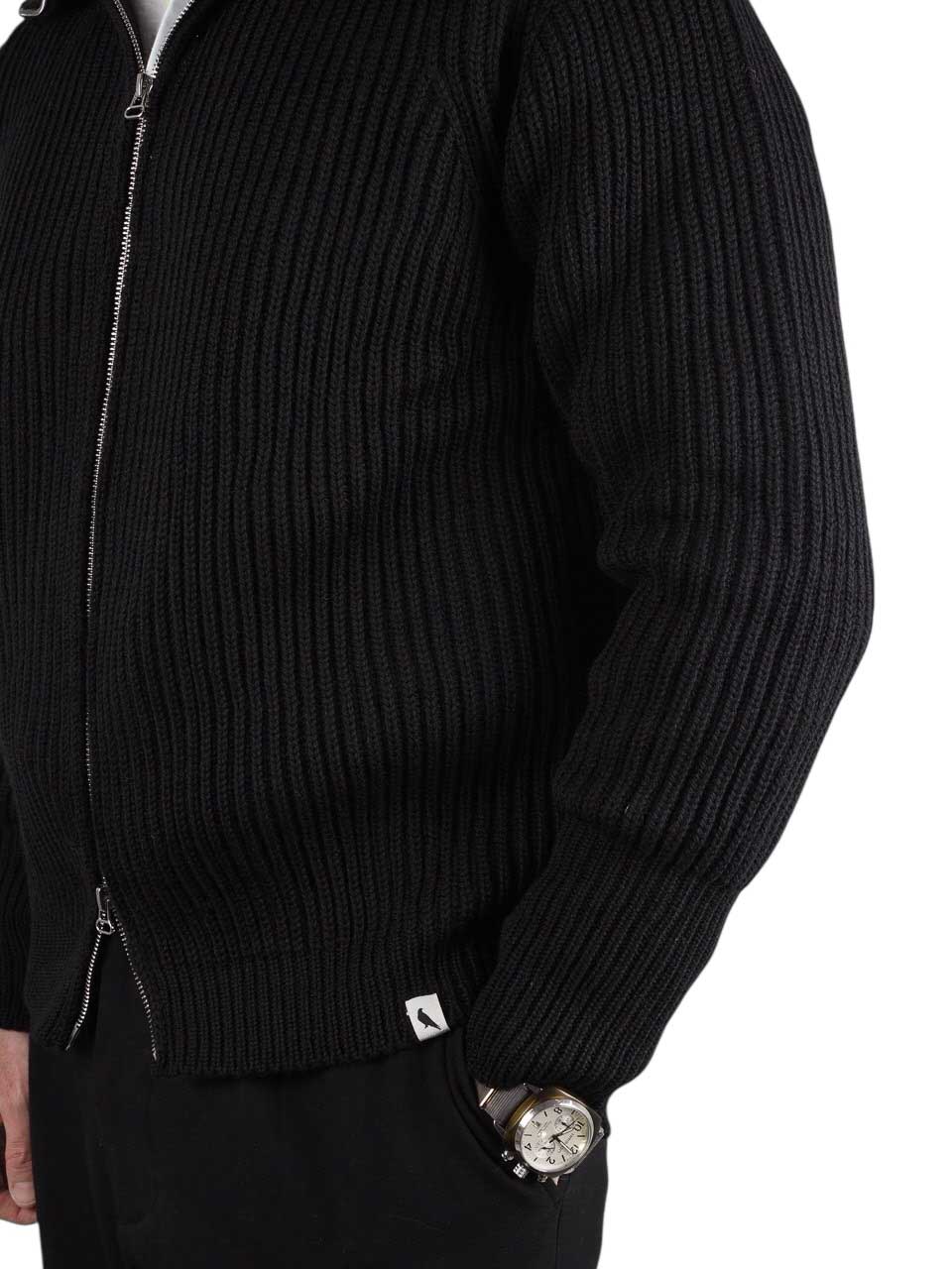 Peregrine Knitted Full Zip Cardigan Black